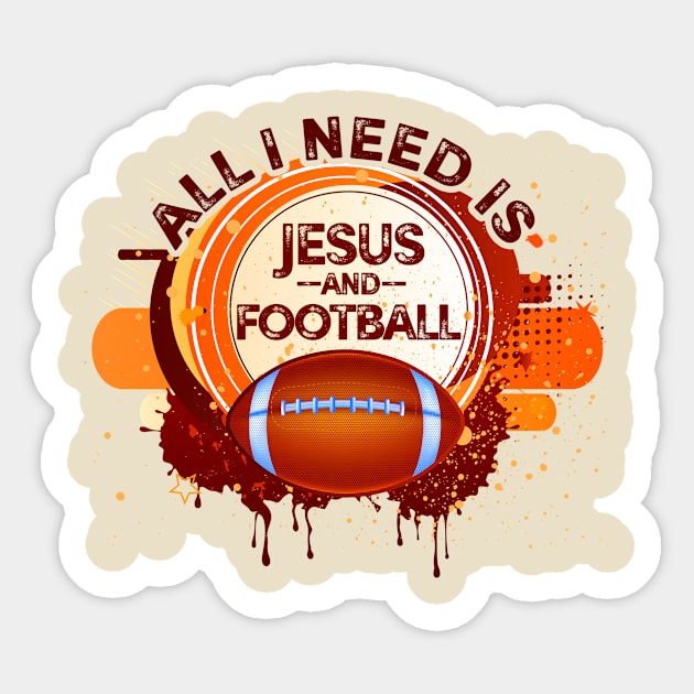Jesus and Football Sticker by The Lucid Frog